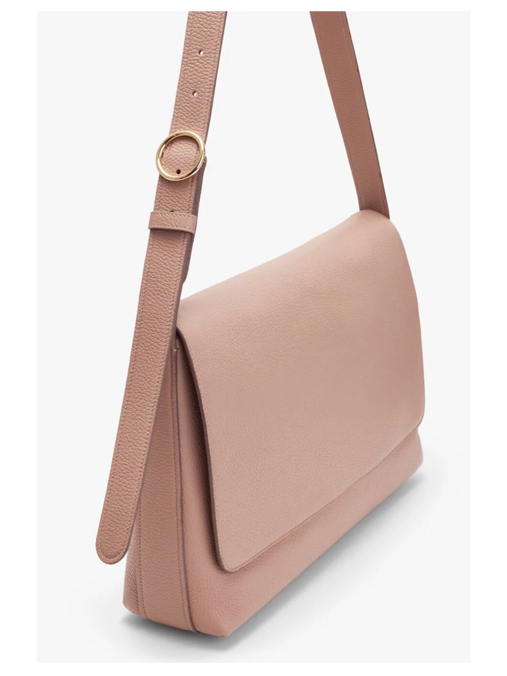 Cuyana 13” Messenger Pebbled Leather in Soft Rose